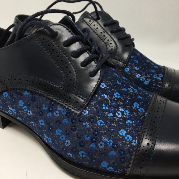 Tallia Orange Navy Floral Bonito Cap Toe Oxfords main image 9